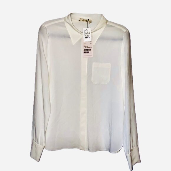 Dorothee Schumacher Modern Flow Blouse Womens White US Sz 10 NWT $480 - Picture 7 of 14